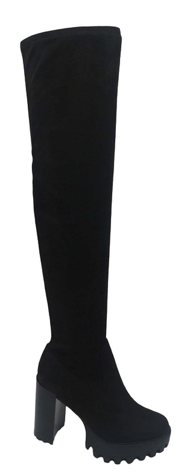 Women's Over The Knee Boot Chunky Heel Platform Boot Intense-06 By Bamboo