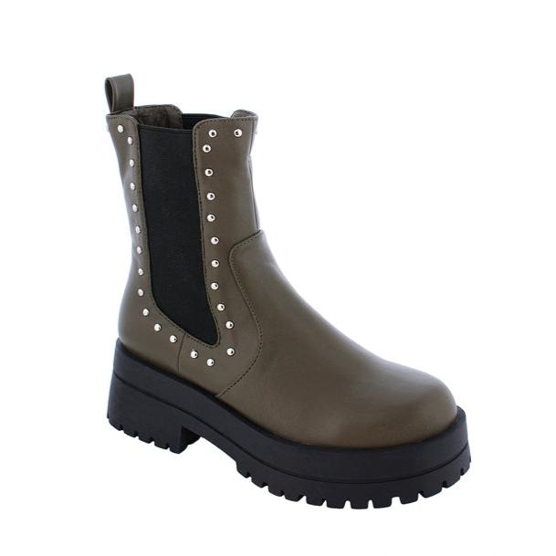 Women's Platform Boots Chunky Block Heel Elastic Non-Slip Combat Booties