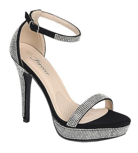 Women's Rhinestone Accent High Heel Ankle Strap Formal Sandal Heels Highlight98 By Forever
