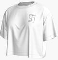 Women's Slam Dri-FIT Short-Sleeve Cropped Tennis T-Shirt in White