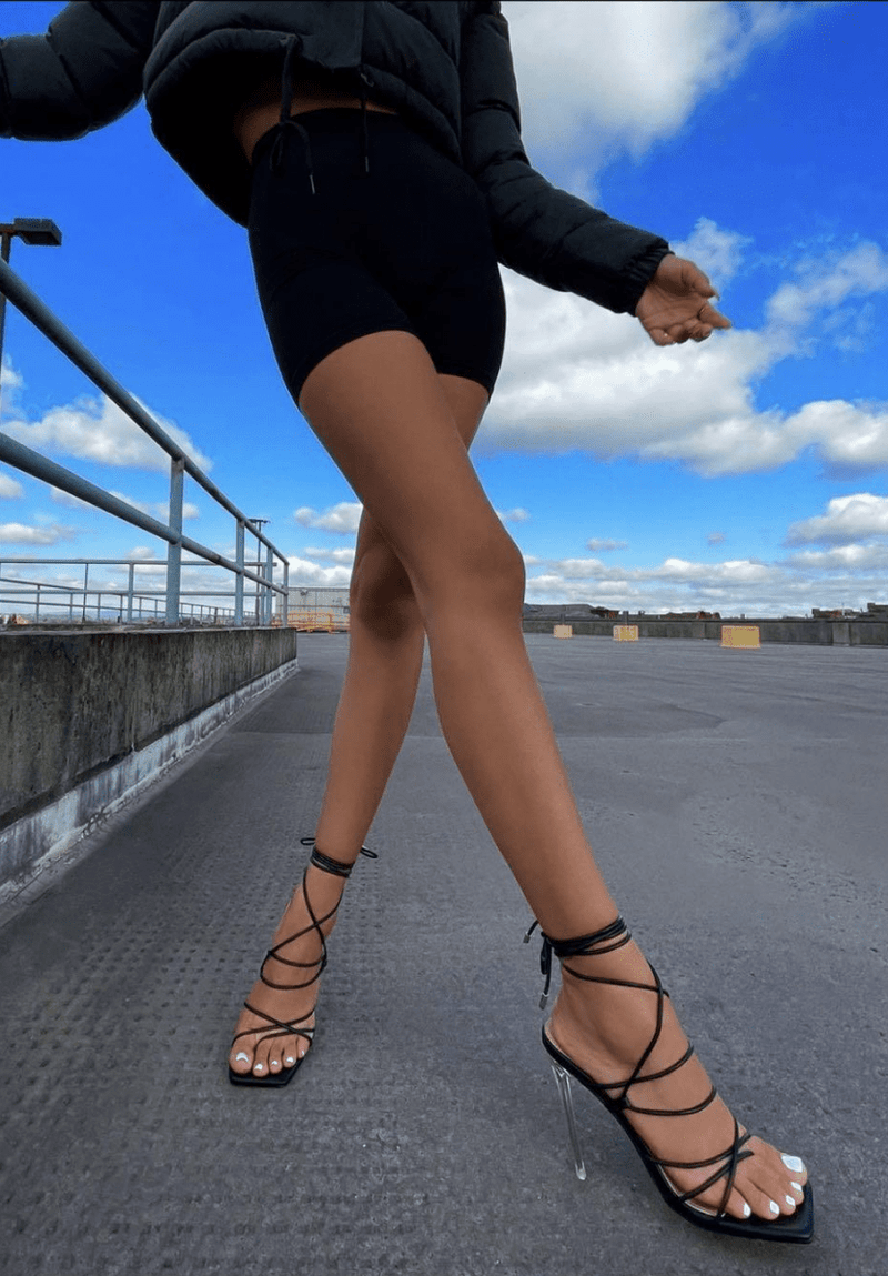 Women's Thong Sandals Lace Up Strappy High Heels