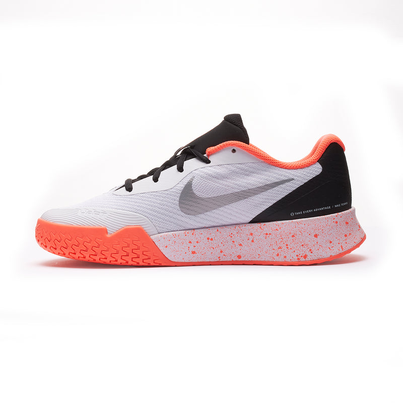 Women's Vapor Lite 3 Hard Court Tennis Shoes in White/Hot Lava-Wolf Grey