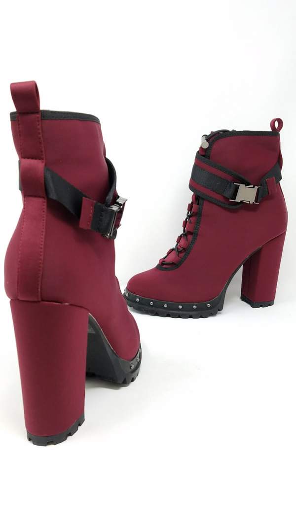 Womens Waterproof Chunky Heel Platform Drawstring Lug Sole Snow Booties