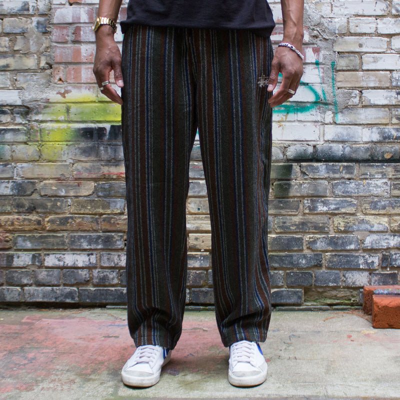 Wool Stripe Relaxed Pant