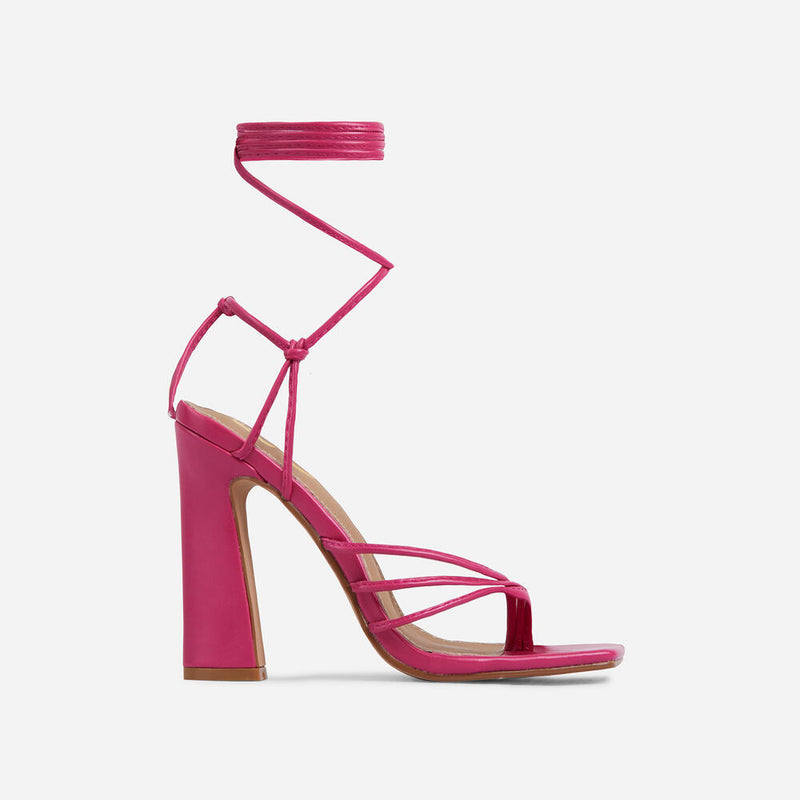 Wrap-party By Lemonade Strappy lace up square toe block heel sandals