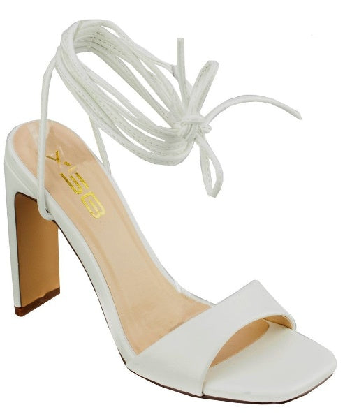 X2B Ally-2 Lace up Chunky High Heel Sandals for Women
