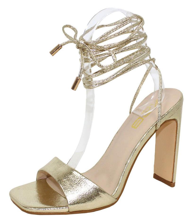 X2B Ally-2 Lace up Chunky High Heel Sandals for Women