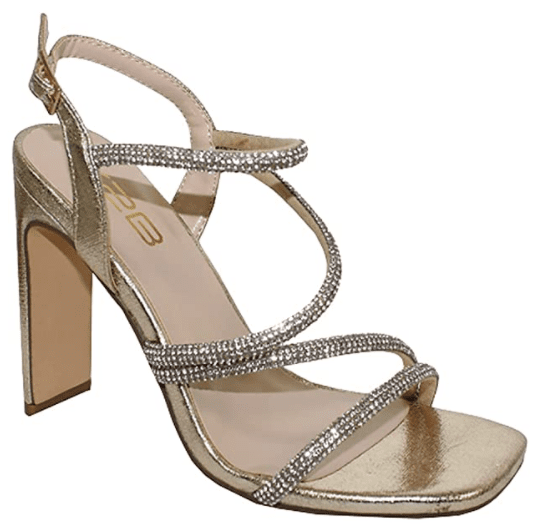 X2B Ally-5 Rhinestone Crystal Block Heel Sandal Women Dance Shoes