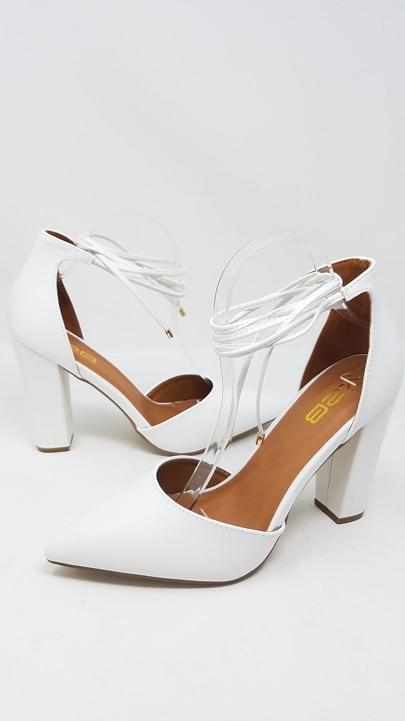 X2B Leg Wrap Lace Up High Heel Pump Sandal, Women Dress Shoes