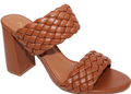X2B MEG-1N Block Heel Braided Mule Women's Chunky Slide Sandal