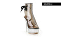 XALAPA-04 Clear Lace Up High Heel Platform Peep Toe Bootie