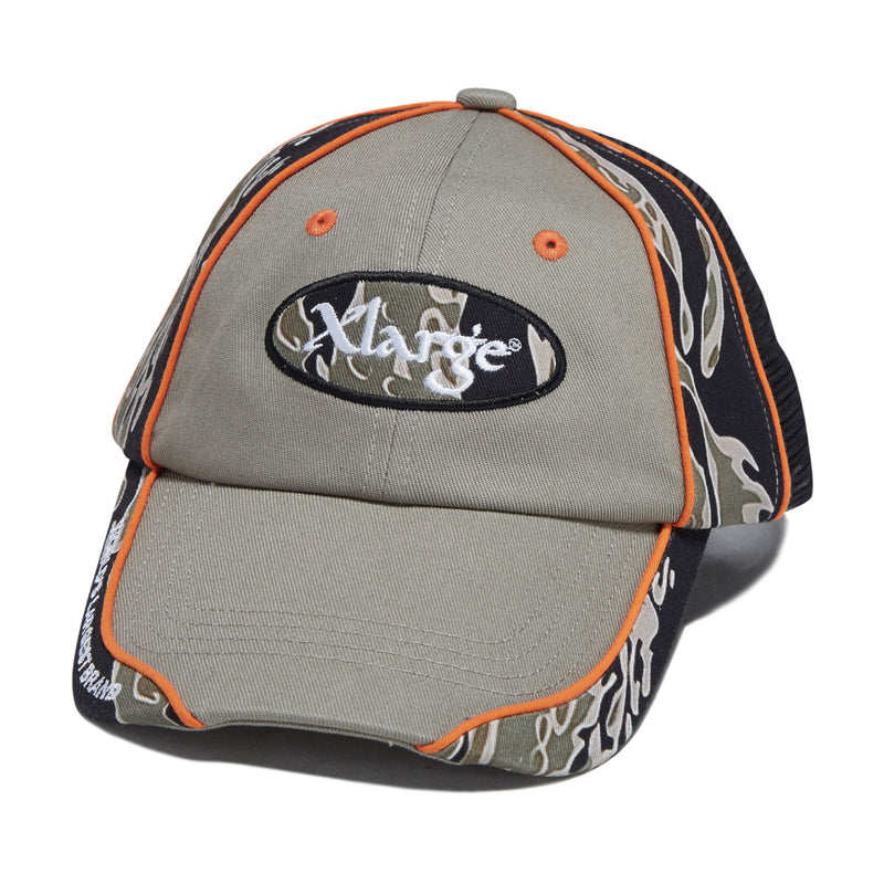 XLarge Red Head Hybrid 6 Panel Hat - Olive
