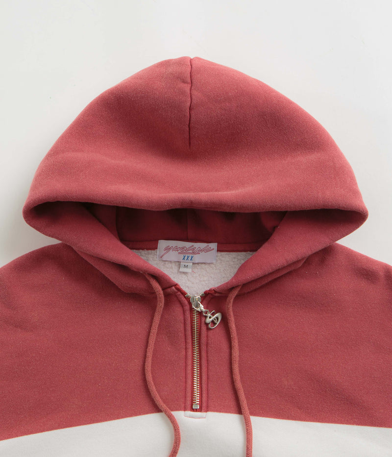 Yardsale Phantasy Quarter Zip Hoodie in Red and White / Navy