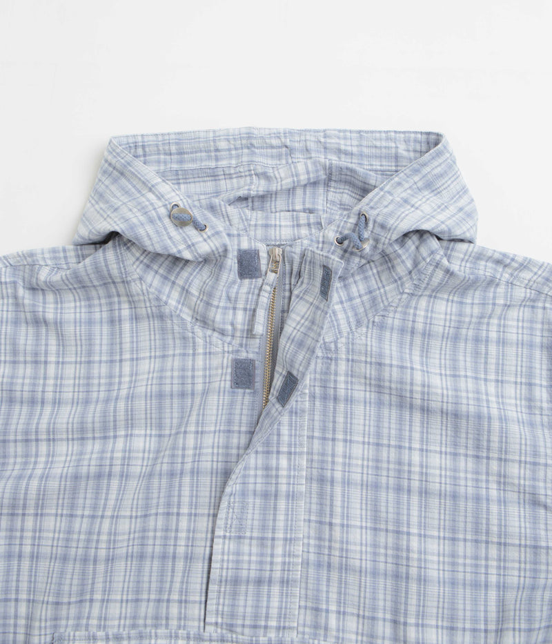 Yardsale Plaid Pullover Jacket in Blue and White