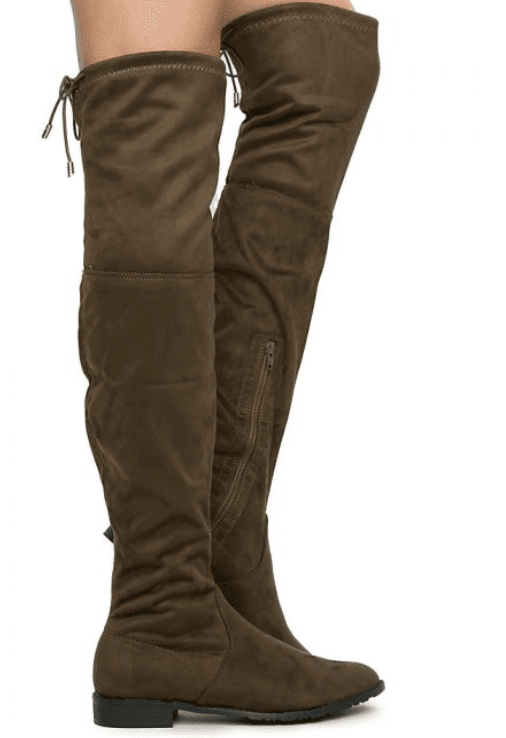 Yoki Anora over the knee Faux Suede Boots