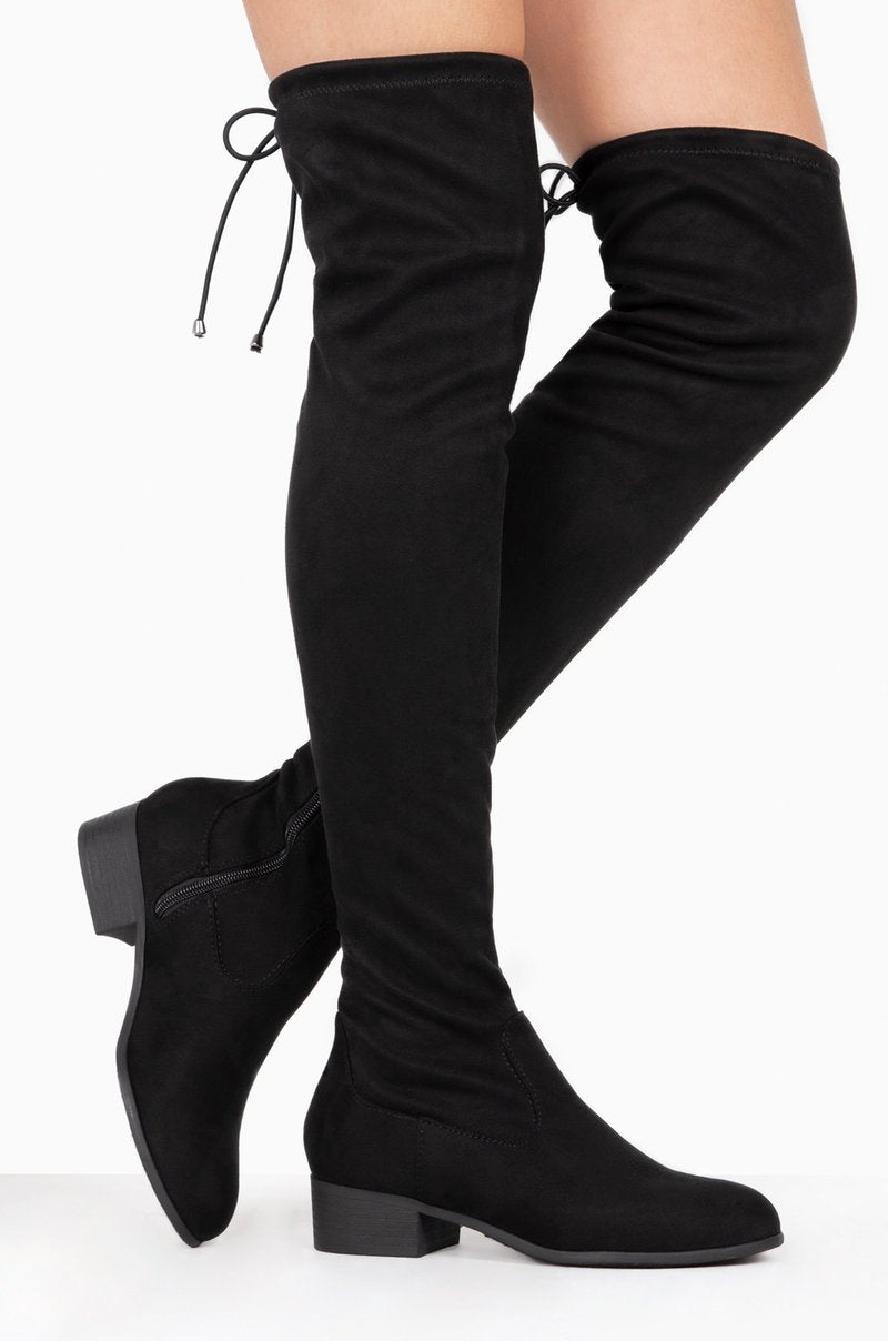 Yoki Anora over the knee Faux Suede Boots