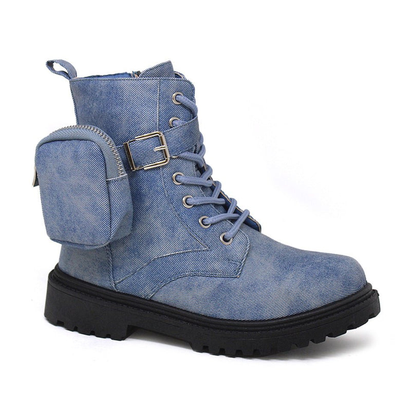 Yoki Leslie-39Y KIDS Combat Side Pouch Boots